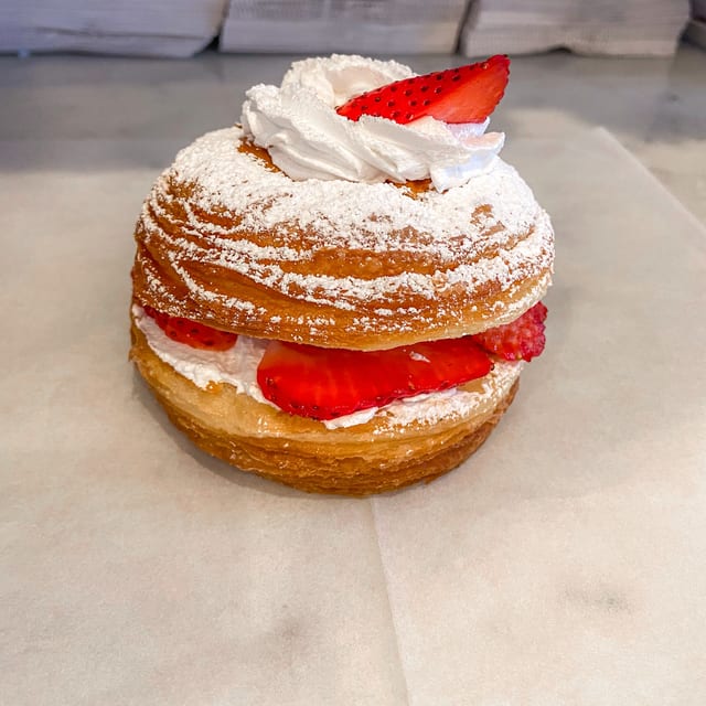 Whipped Cream & Strawberry Cronut.