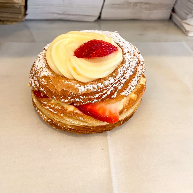 Custard & Strawberry Cronut.