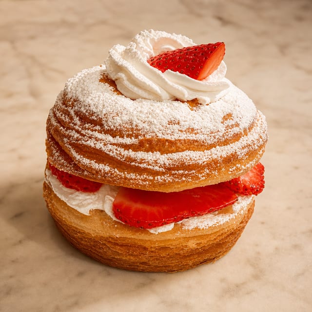 Whipped Cream & Strawberry Cronut.