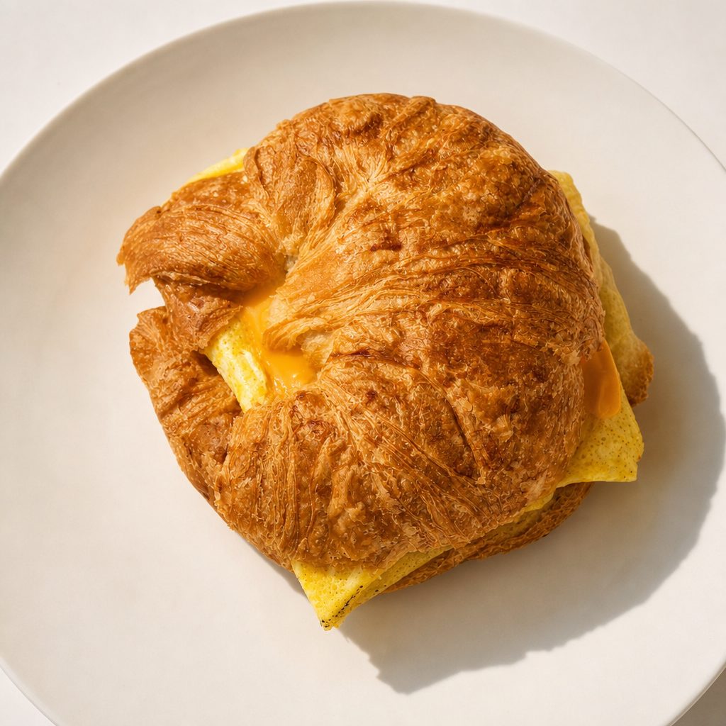 Breakfast Croissant Sandwich.
