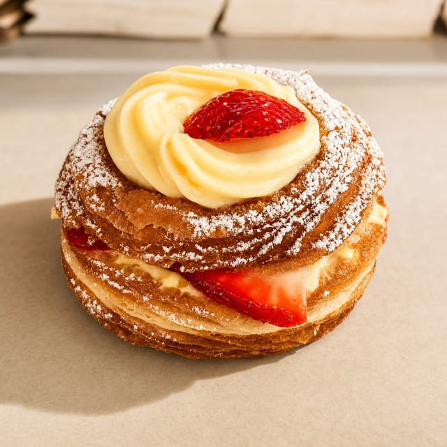 Custard & Strawberry Cronut.